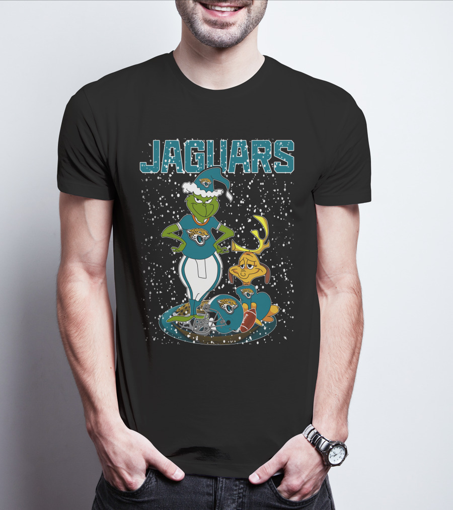 Grinchxmas Jaguars Christmas Jacksonville Football Grinch And Max T-Shirt