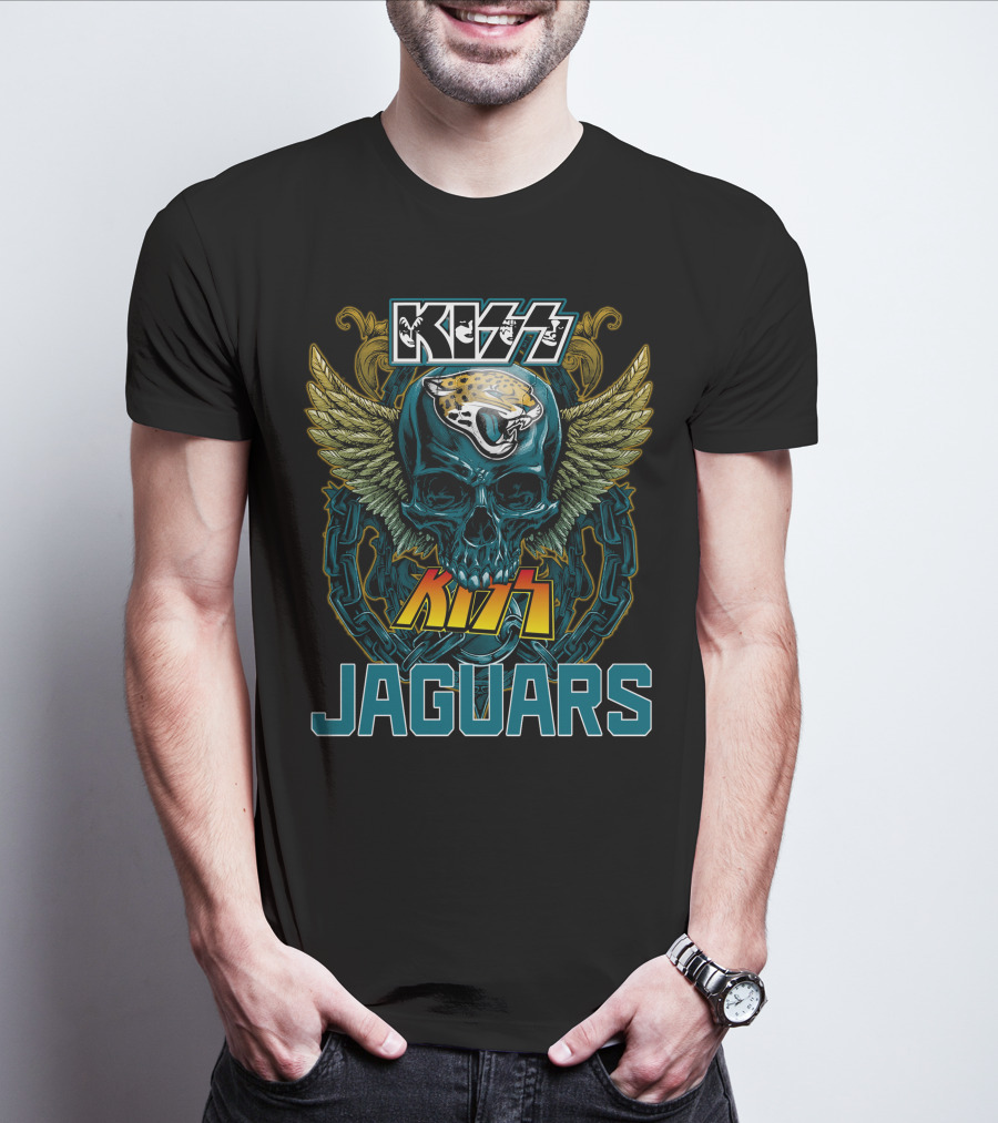 Kiss Jacksonville Jaguars Skull Wings T-Shirt