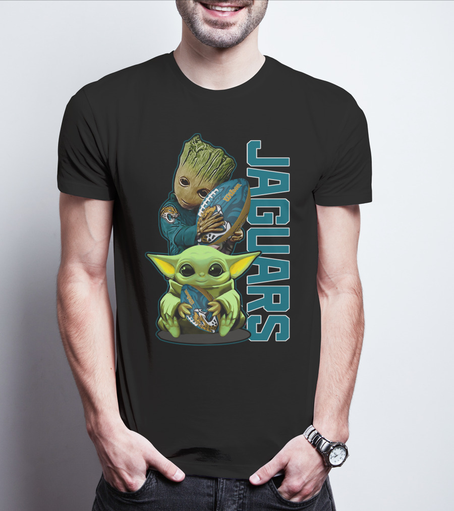 Grzd Jacksonville Jaguars Groot Baby Yoda Football T-Shirt