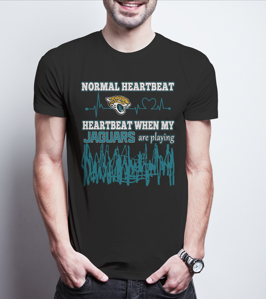 Normal Heartbeat Heartbeat When My Jaguars Are Playing Jacksonville Jaguars T-Shirt