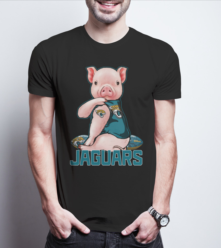 Pig Wearing Jacksonville Jaguars Football Jersey Jaguars T-Shirt