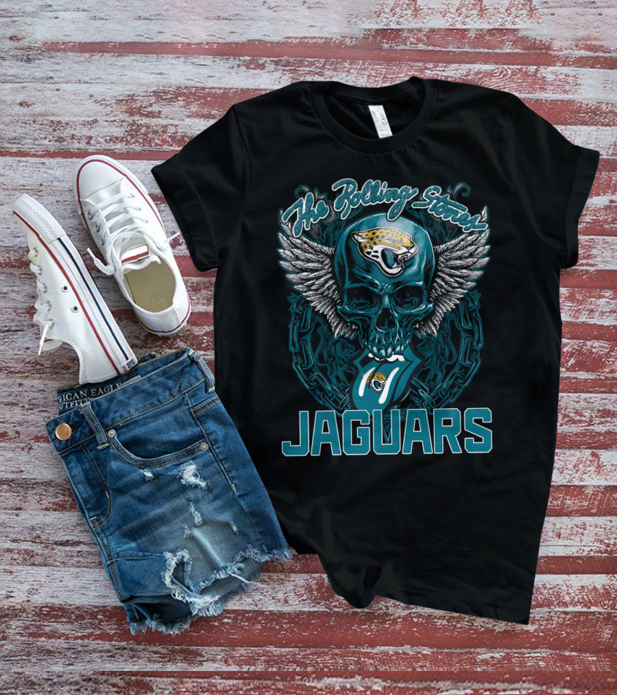 The Rolling Stones Jaguars Skull With Wings And Tongue T-Shirt