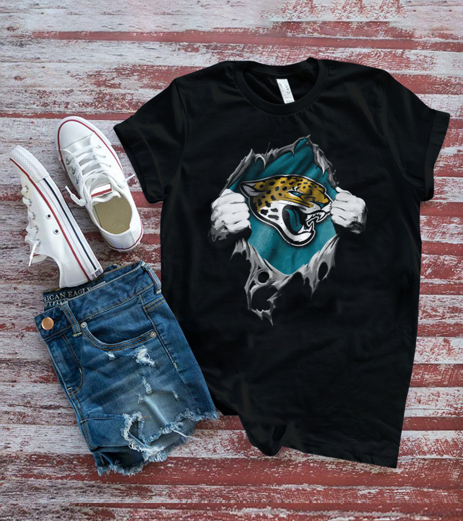 Torn Jacksonville Jaguars Ripped Jaguar T-Shirt