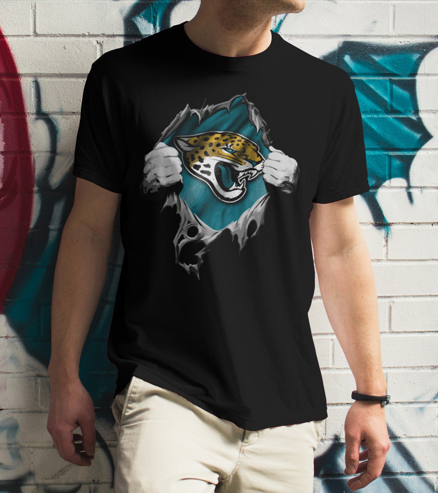 Torn Jacksonville Jaguars Ripped Jaguar T-Shirt