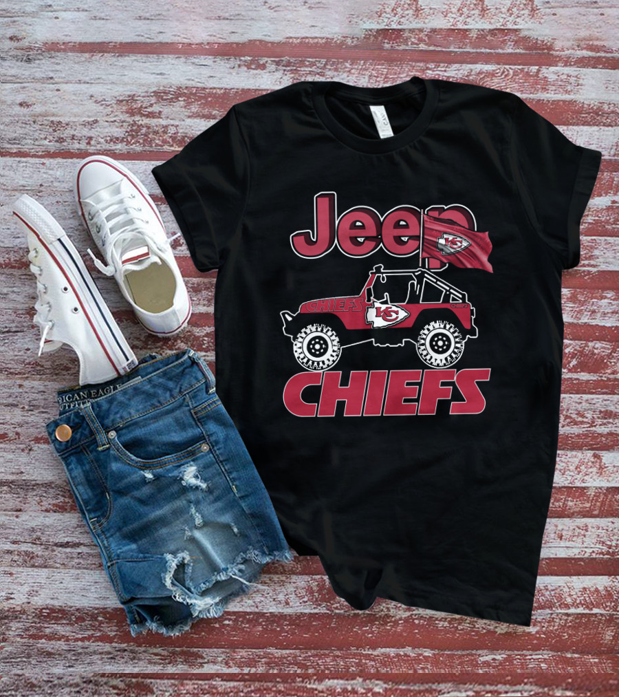Jeep Kansas City Chiefs Chiefs Flag Jeep Chiefs T-Shirt