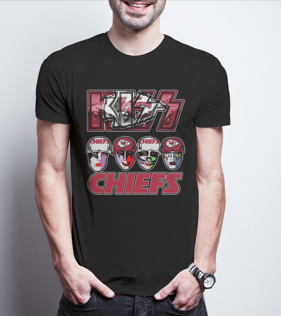 Kiss Chiefs Kansas City Chiefs Logo Face Paint T-Shirt