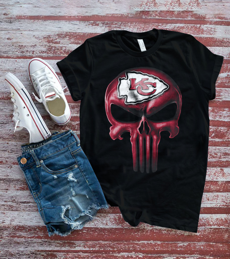 Kansas City Chiefs Skull T-Shirt
