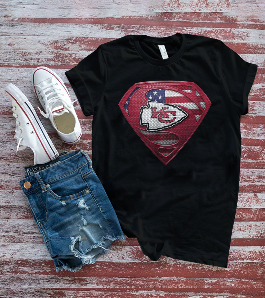 Kansas City Chiefs American Flag Superman T-Shirt