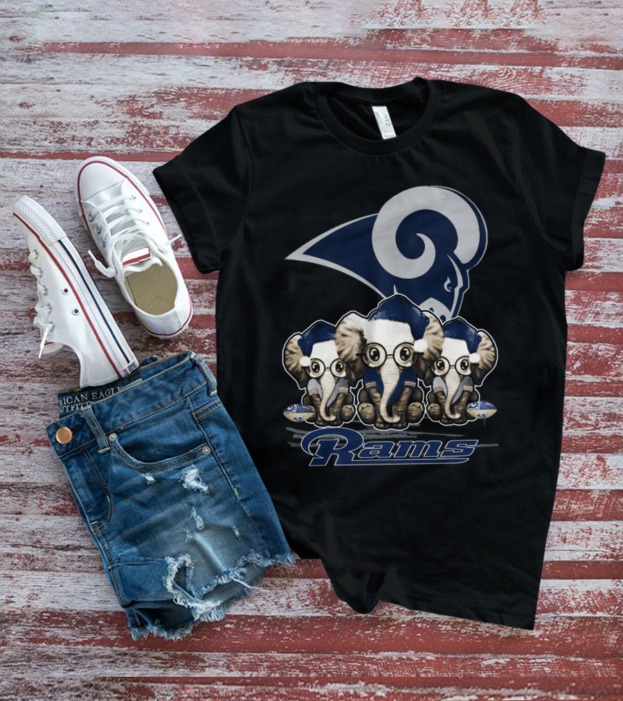 Elephant Xmas Los Angeles Rams T-Shirt
