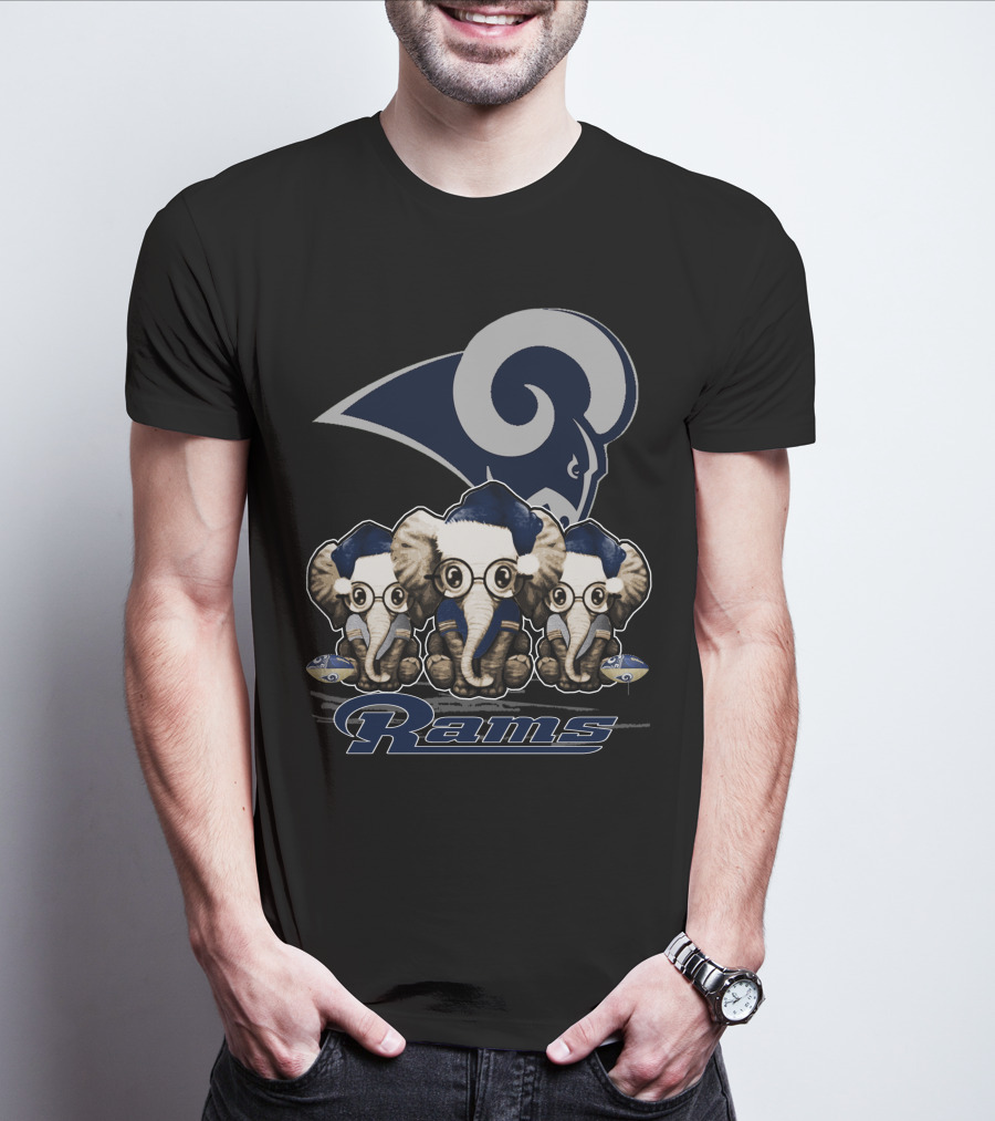 Elephant Xmas Los Angeles Rams T-Shirt