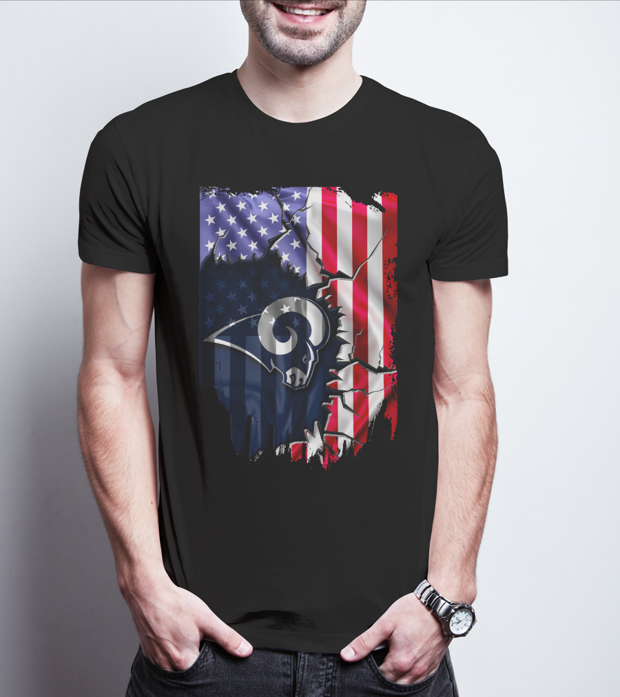 American Flag Los Angeles Rams T-Shirt