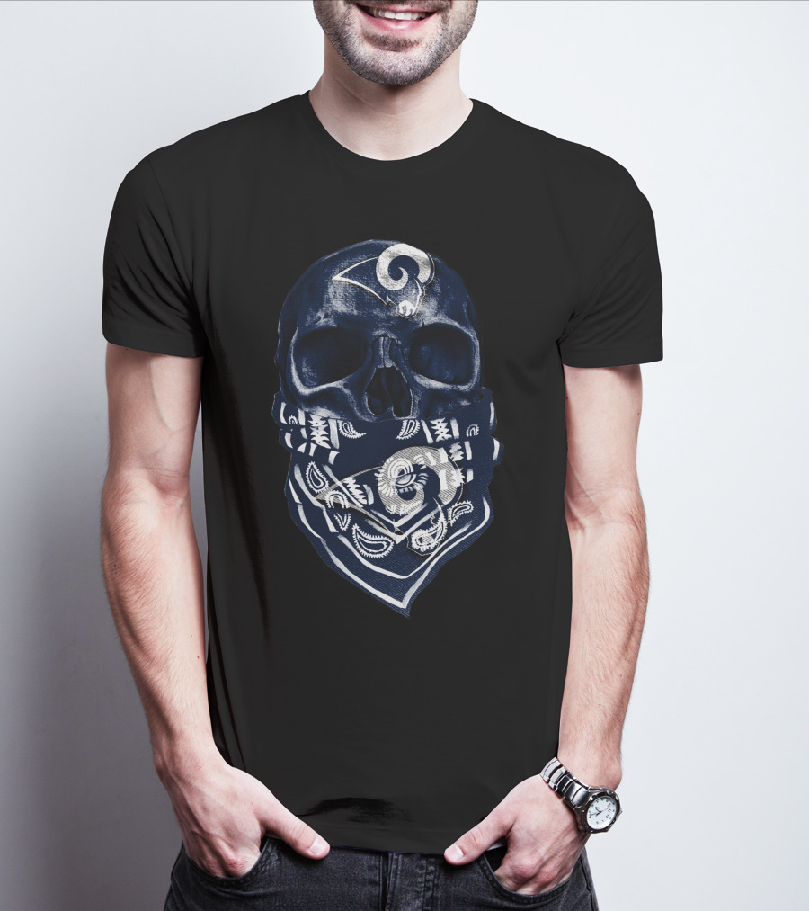 Los Angeles Rams Skull Bandana T-Shirt