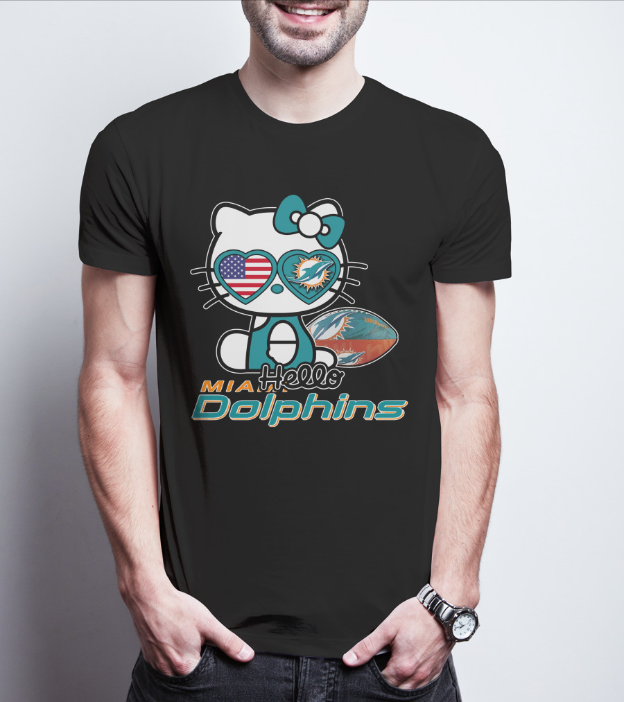 MIA Hello Dolphins Kitty USA T-Shirt