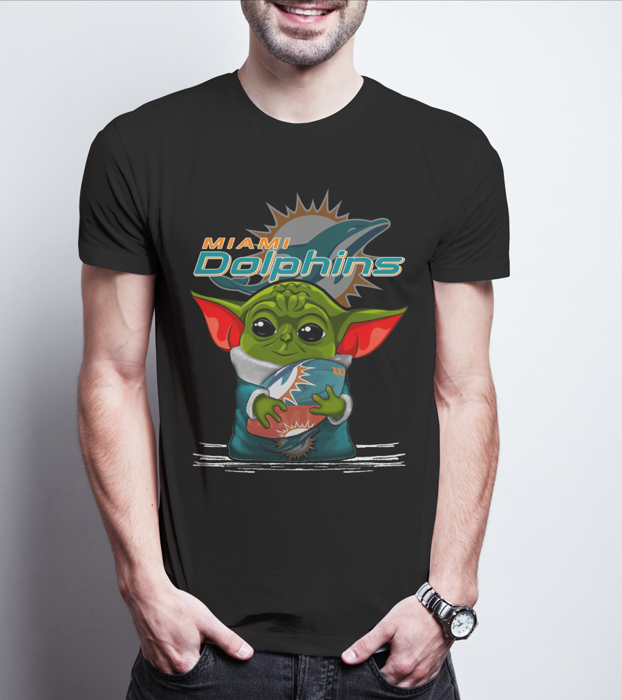 Miami Dolphins Yoda Football Fan T-Shirt