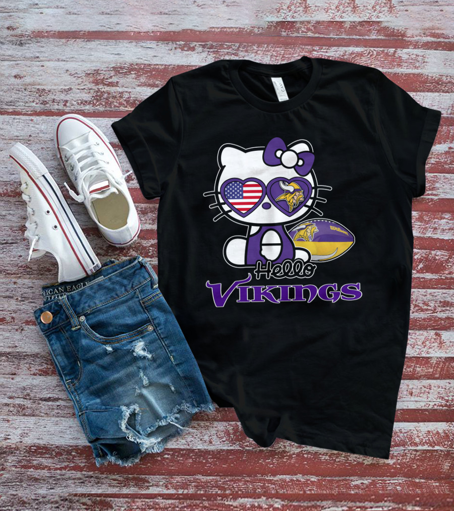 Hello Kitty Minnesota Vikings Football Fan T-Shirt