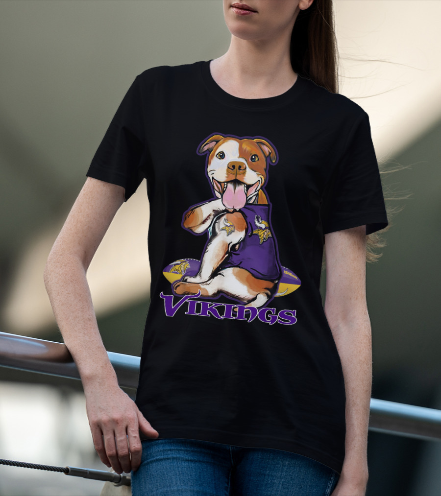 Vikings Pitbull NFL Team Spirit T-Shirt