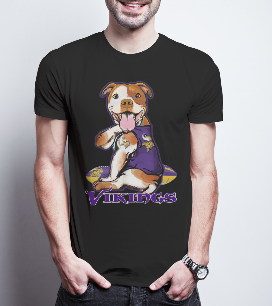 Vikings Pitbull NFL Team Spirit T-Shirt