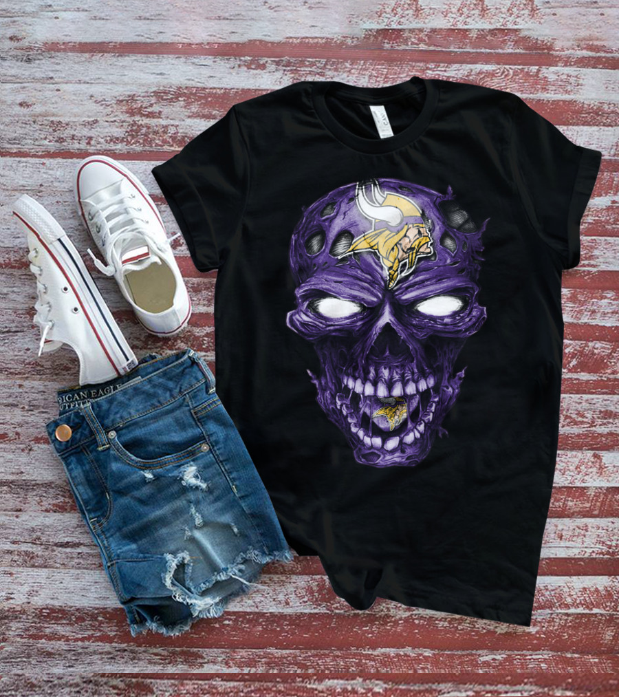 Minnesota Vikings Skull Purple T-Shirt