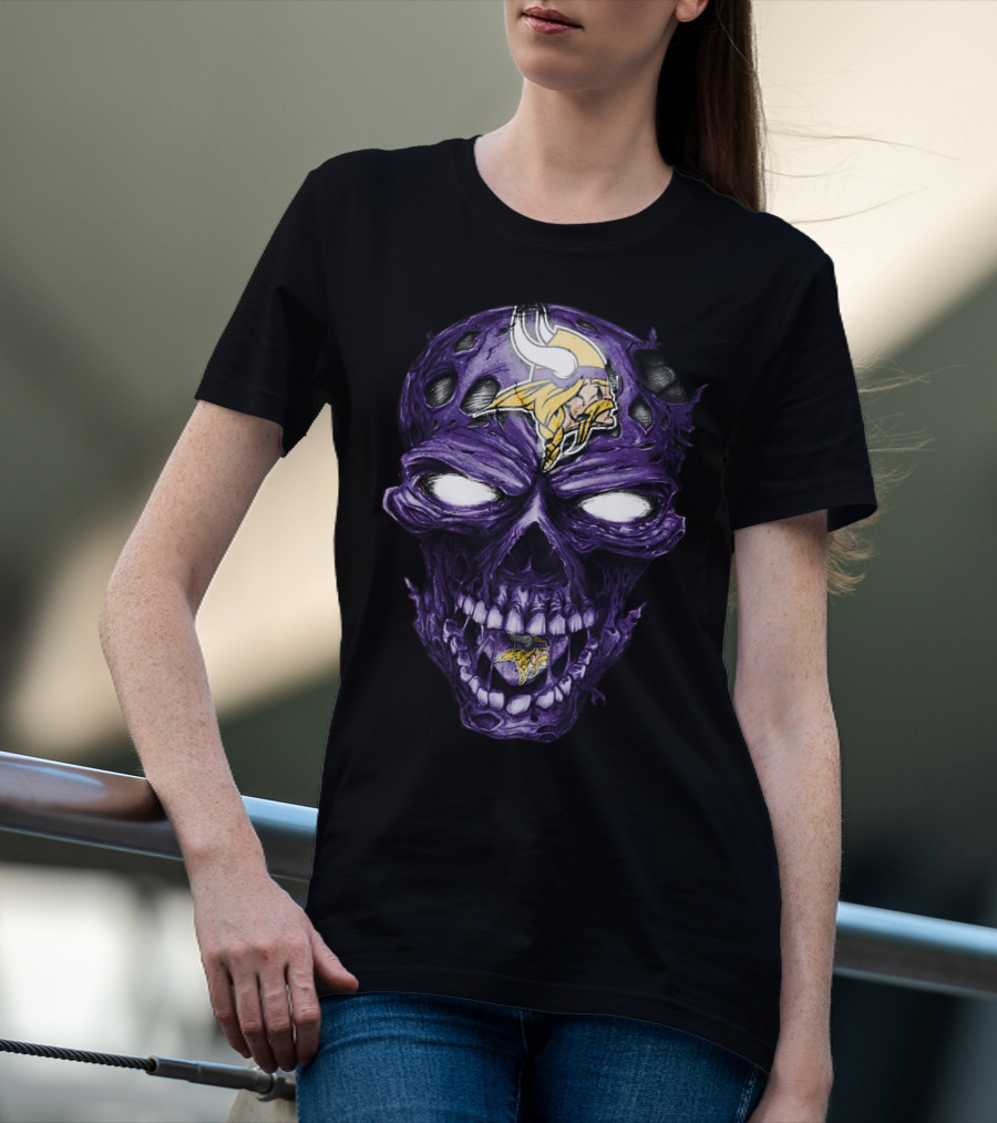 Minnesota Vikings Skull Purple T-Shirt