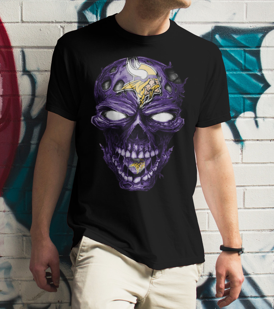 Minnesota Vikings Skull Purple T-Shirt