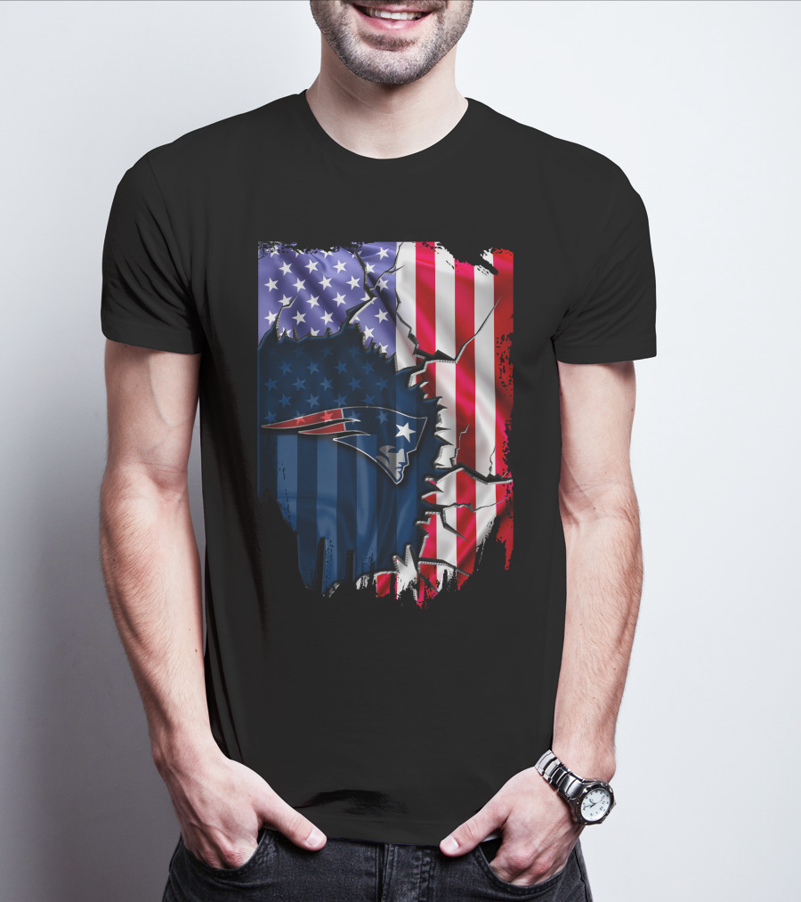 New England Patriots American Flag T-Shirt