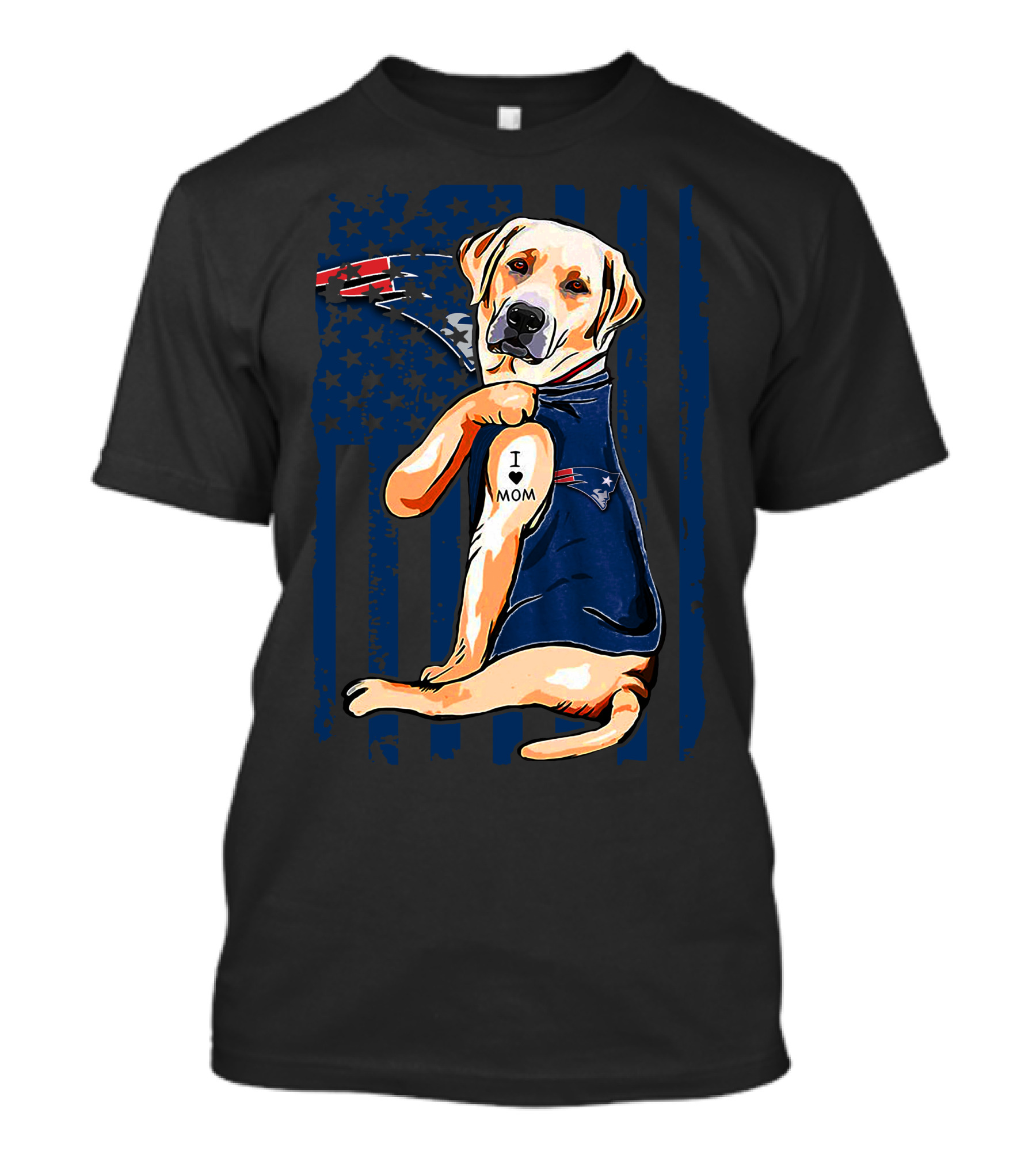 Labrador Retriever I Love Mom New England Patriots T-Shirt