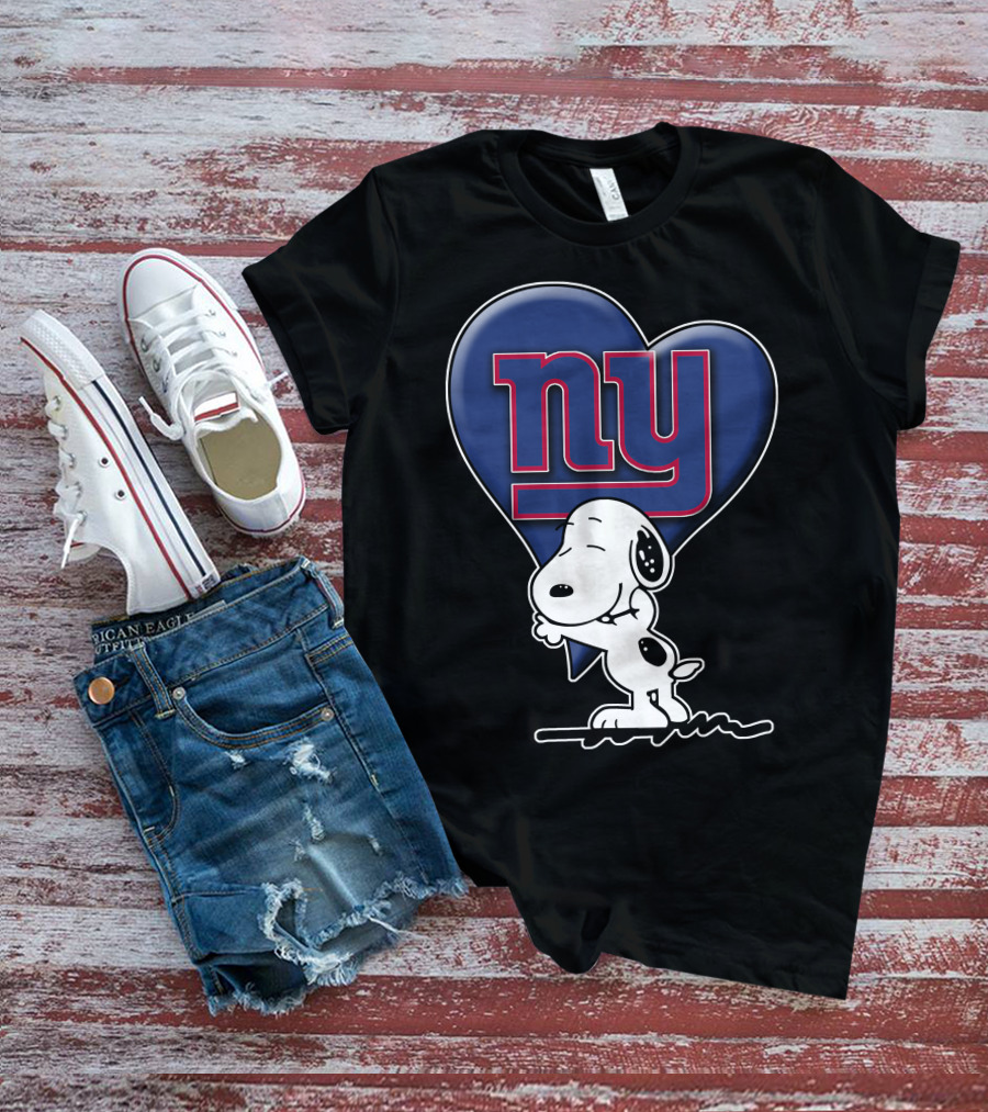 Snoopy Heart Ny New York Giants T-Shirt