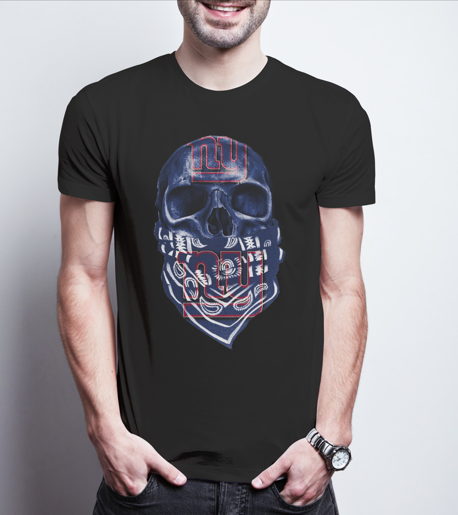 Skull Ny Giants Bandana T-Shirt