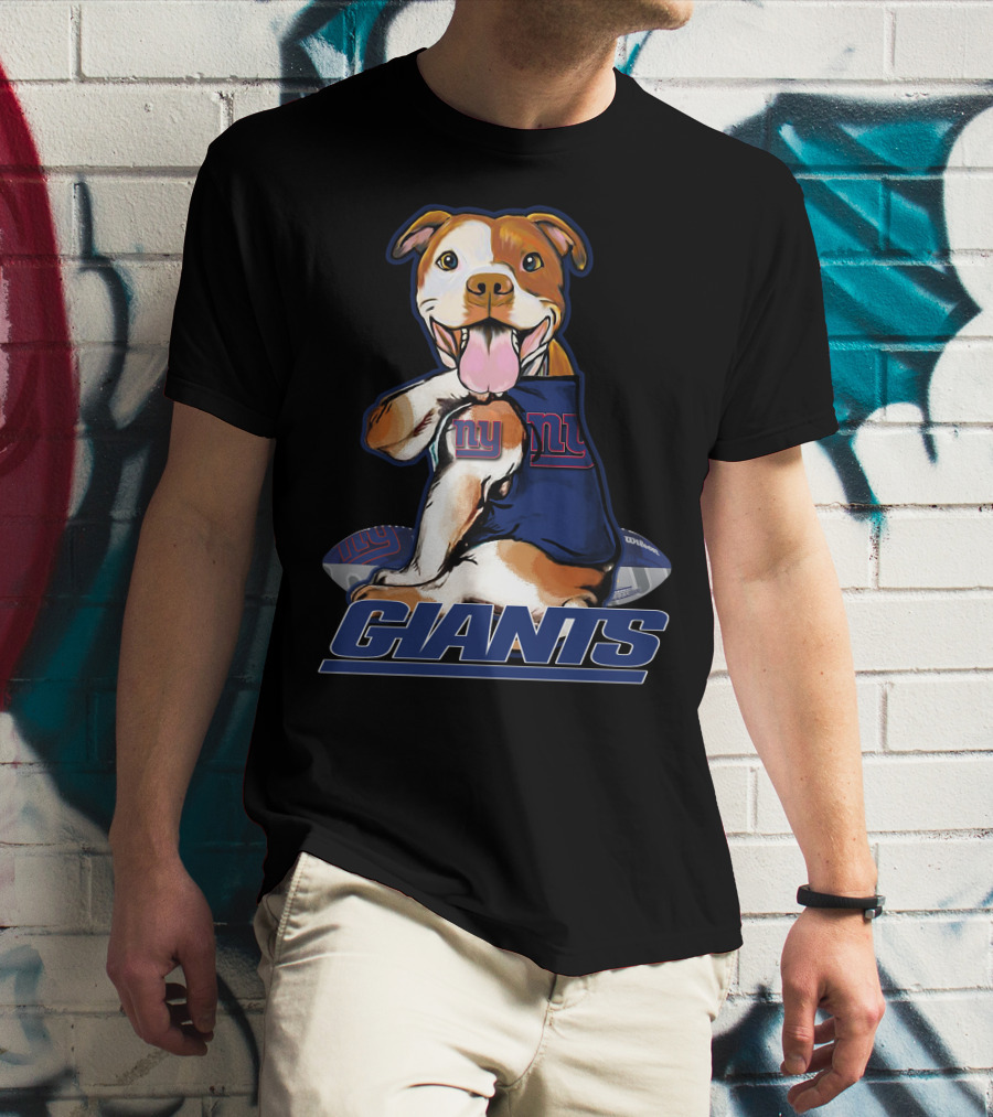 Pittbull Giants With New York Football T-Shirt