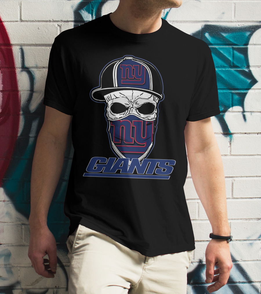 NY Giants Skull Hat T-Shirt