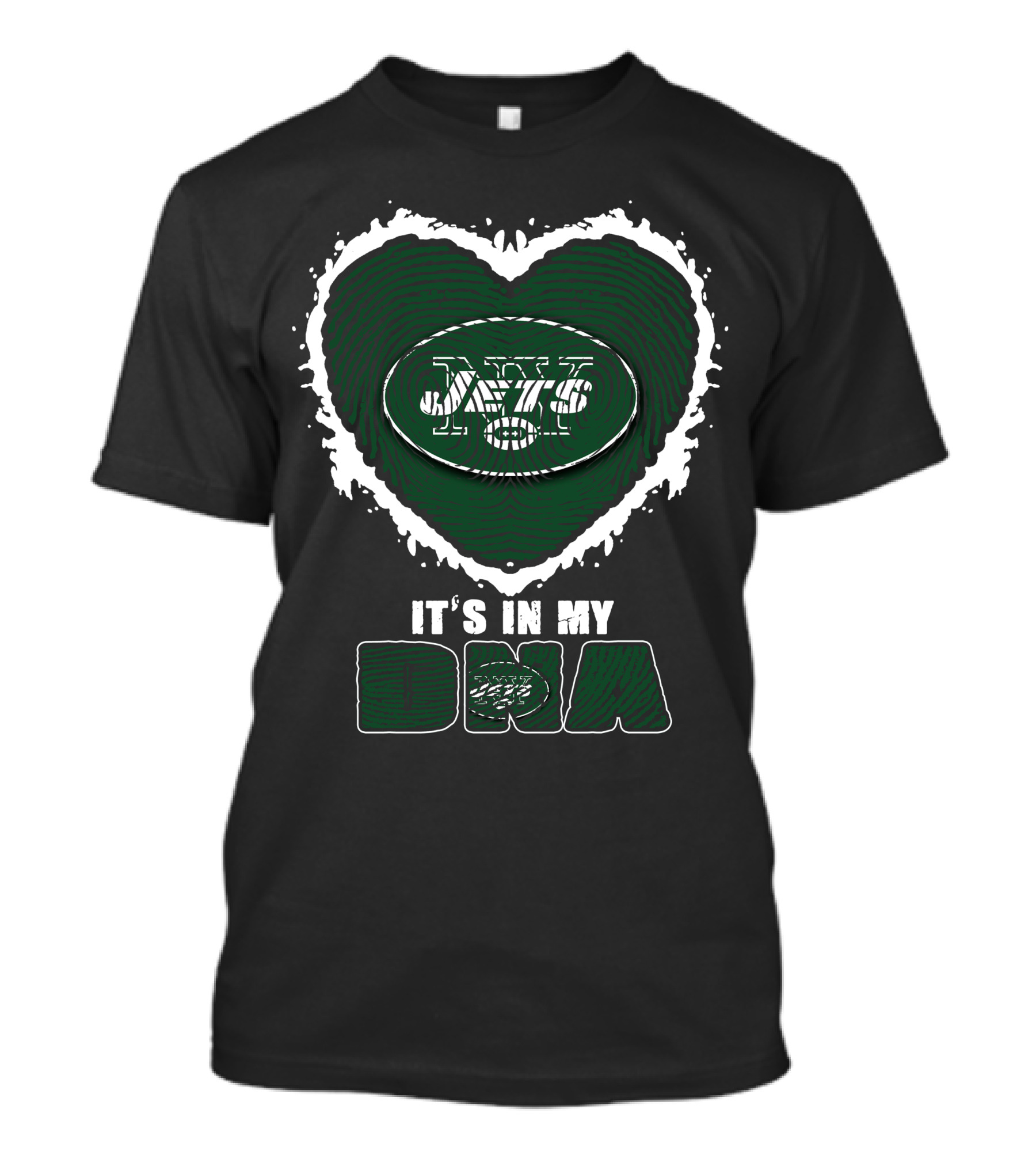 It's In My DNA New York Jets Heart Fingerprint T-Shirt