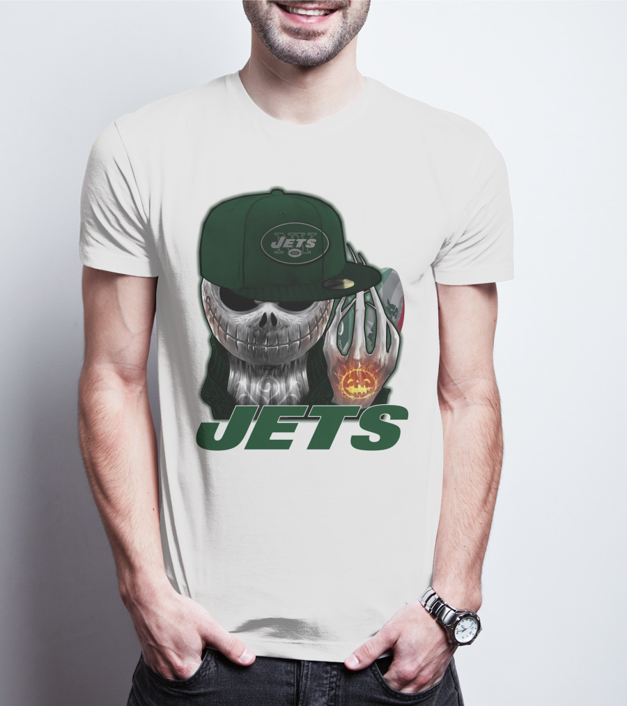 Jets Jackskull Halloween Football Fanatic T-Shirt