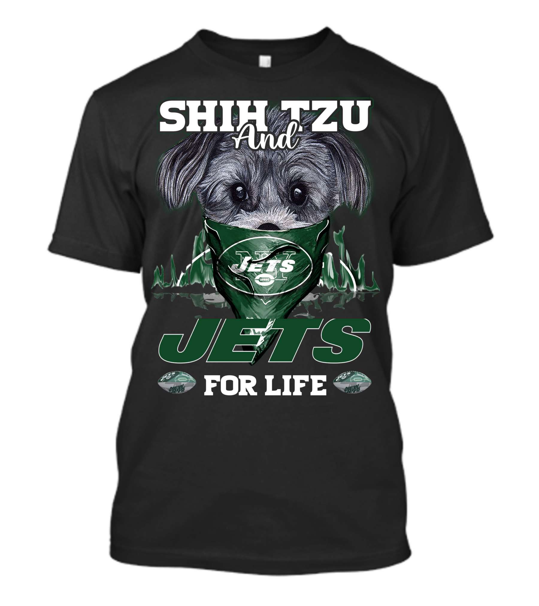 Shih Tzu And Jets For Life New York Jets T-Shirt