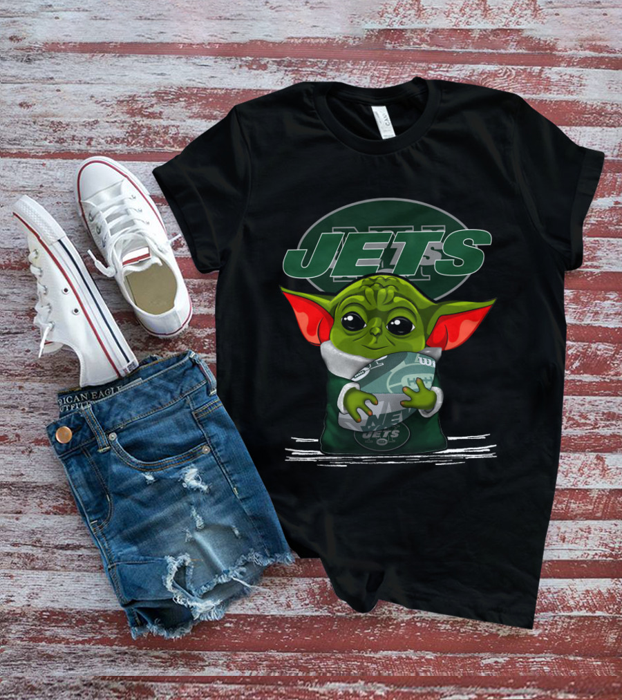 Yoda New York Jets Football Character Green Ears T-Shirt