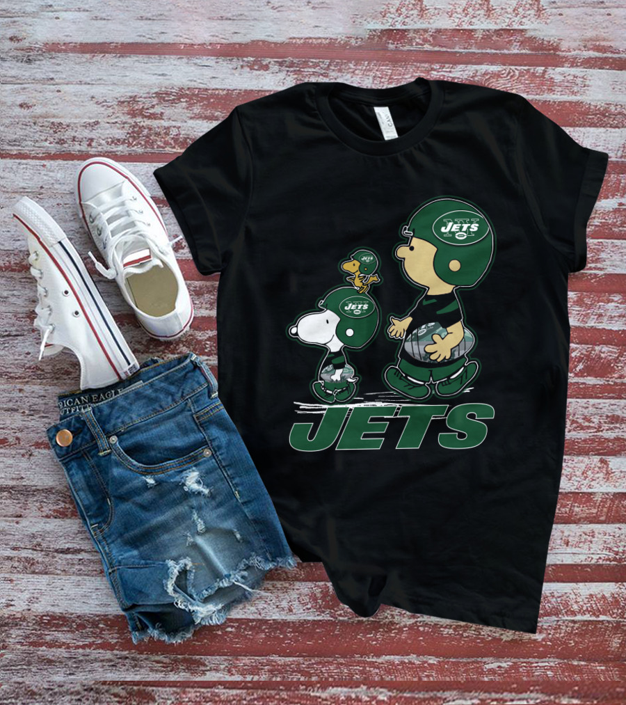 Snpfootball New York Jets Peanuts Characters In Helmets T-Shirt