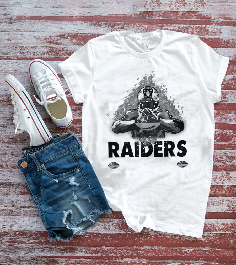 Raiders For Life Football Player Emblem T-Shirt