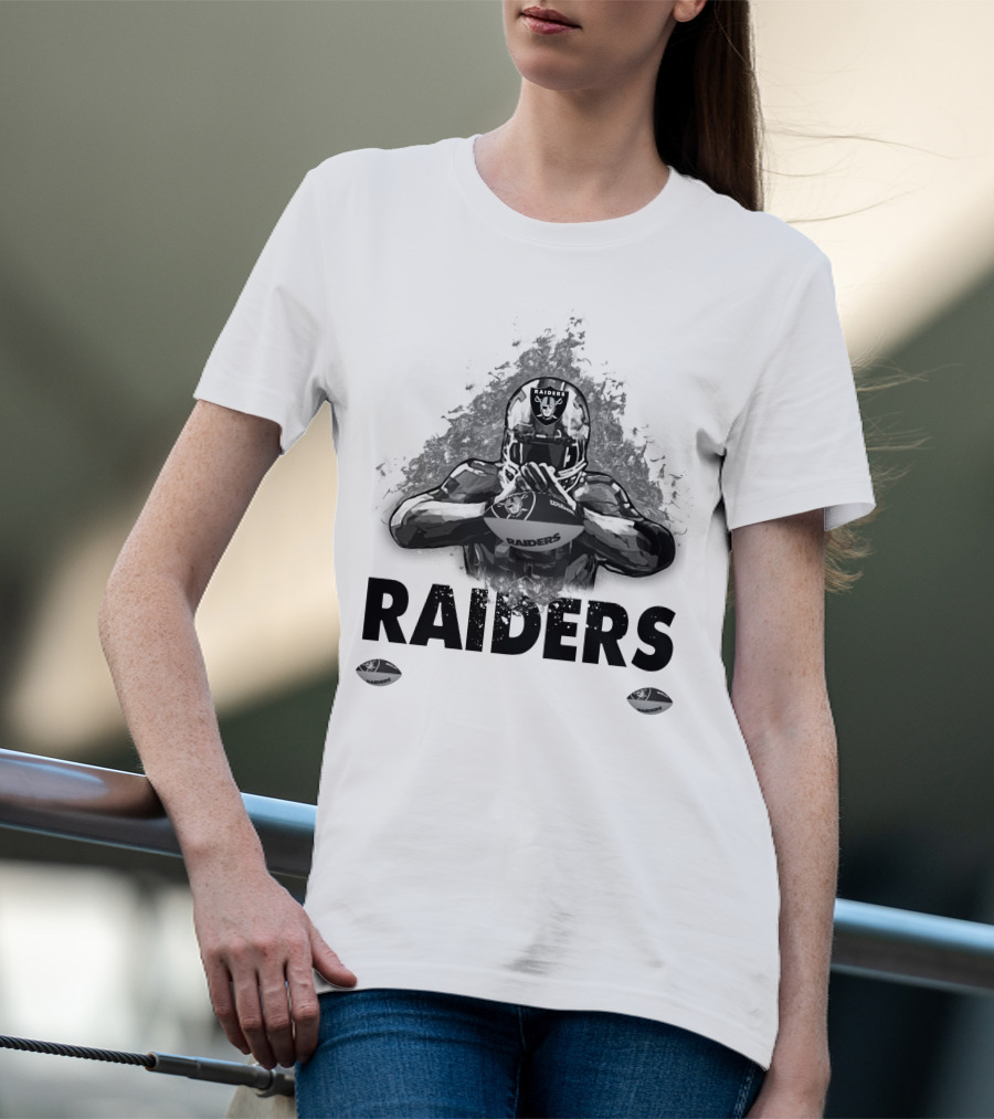 Raiders For Life Football Player Emblem T-Shirt