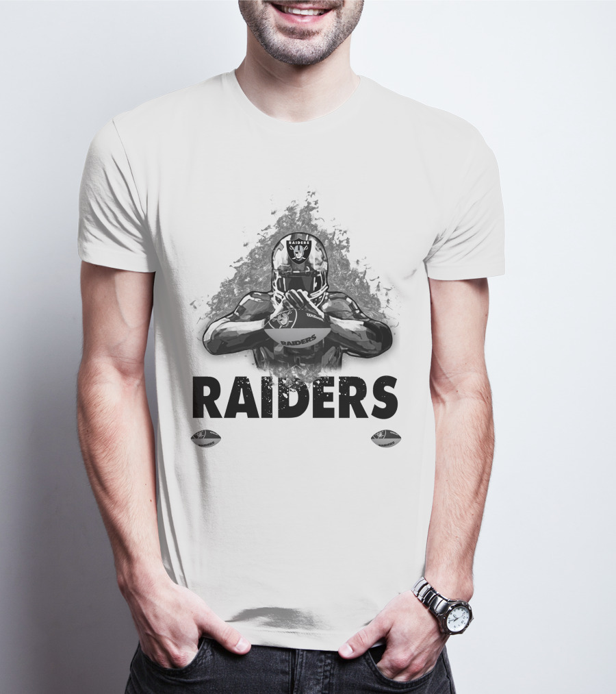 Raiders For Life Football Player Emblem T-Shirt
