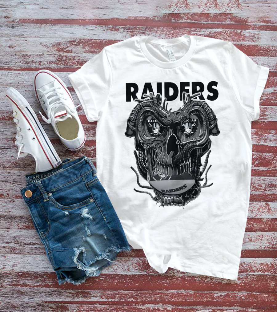 Raiders Dragonskull Football Faceplate T-Shirt