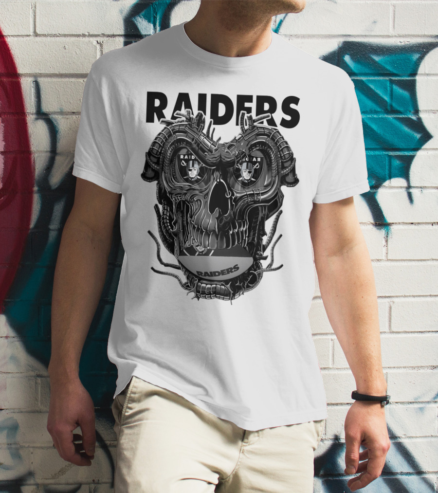 Raiders Dragonskull Football Faceplate T-Shirt