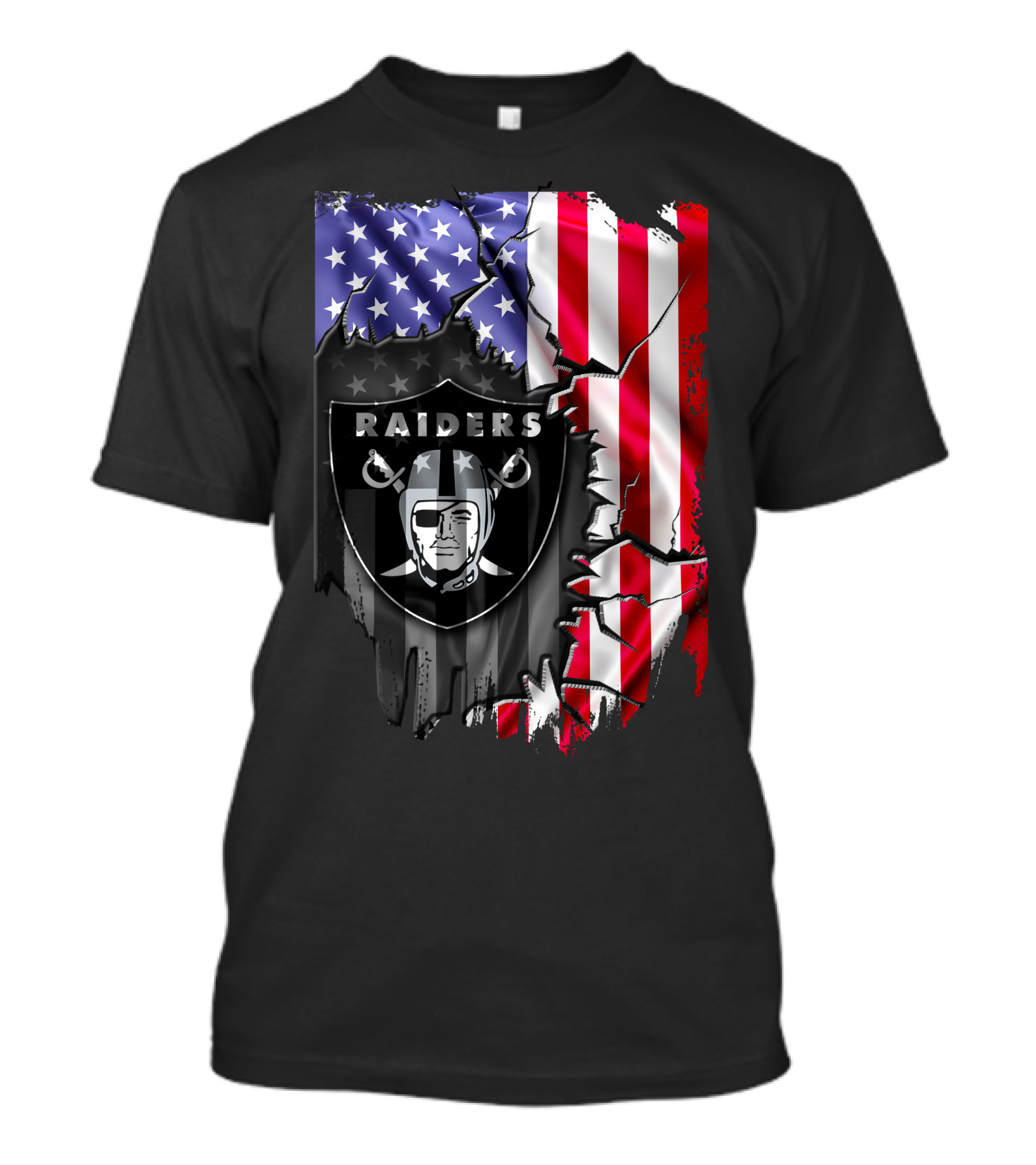 Flag V2 Raiders American Flag Patchwork T-Shirt