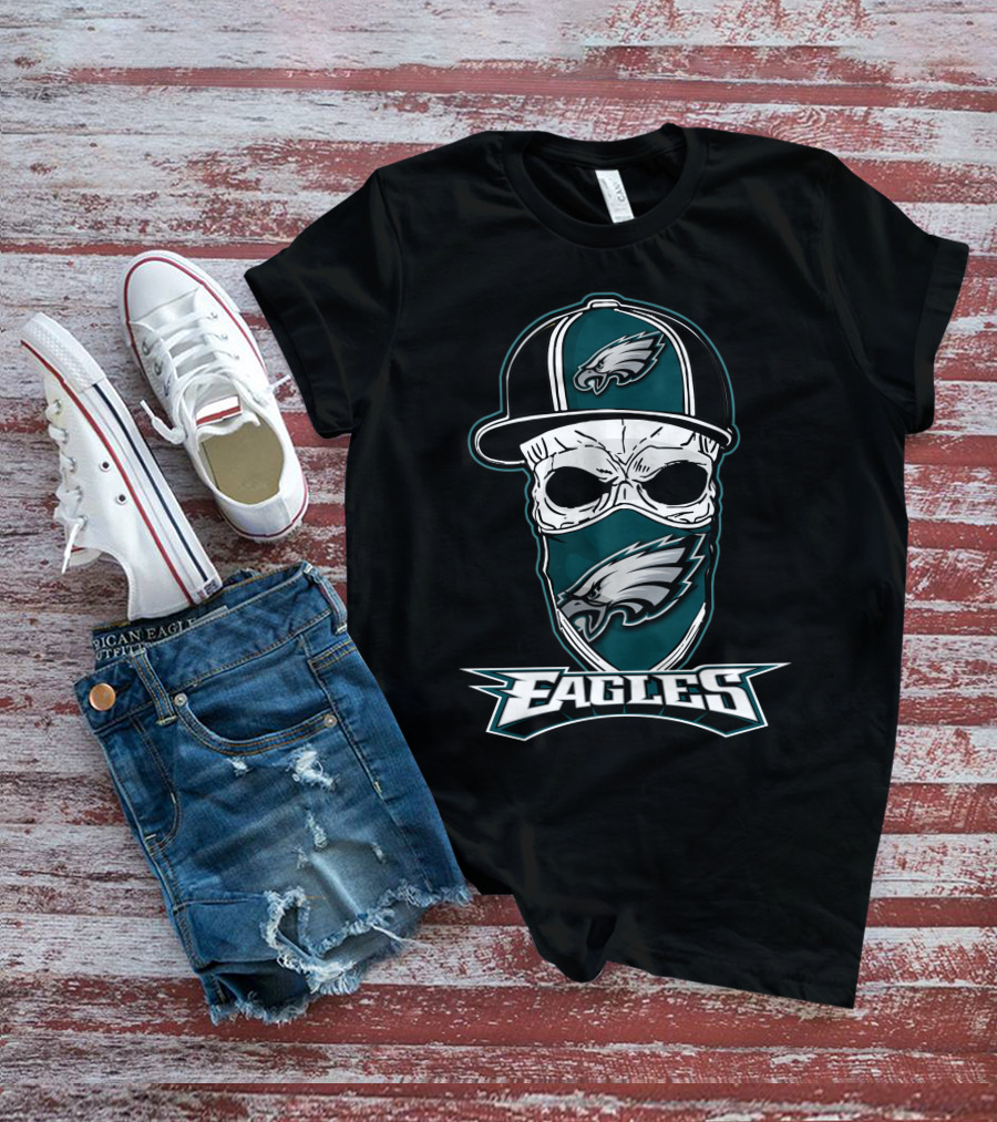 Philadelphia Eagles Skull Cap Mask T-Shirt