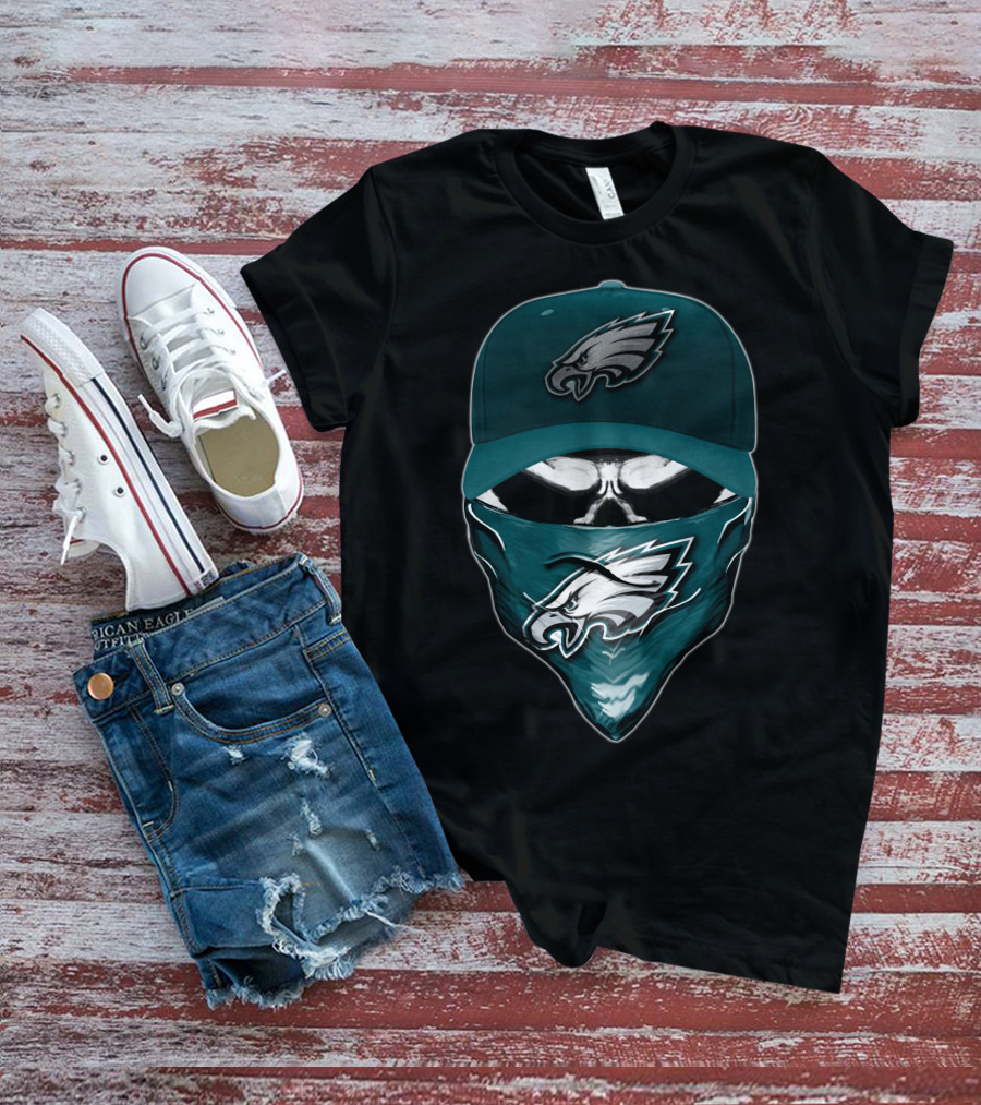 Skull V6 Philadelphia Eagles Fan Gear T-Shirt