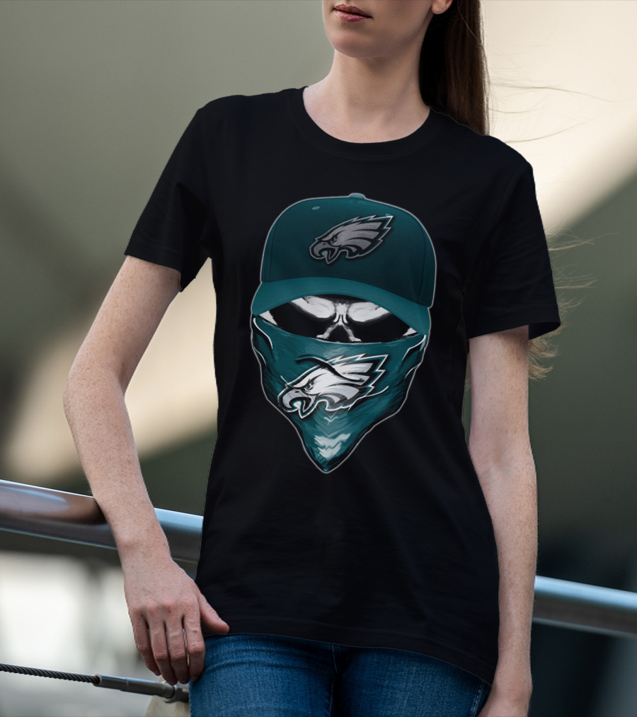 Skull V6 Philadelphia Eagles Fan Gear T-Shirt