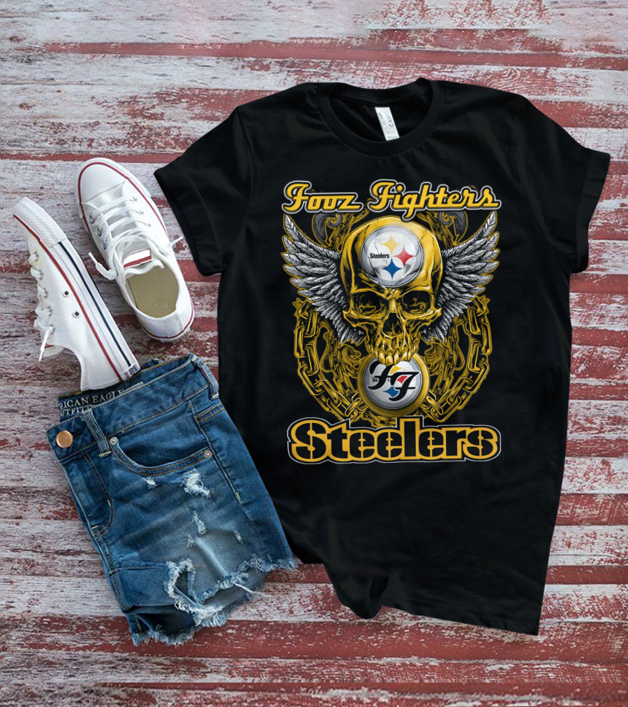 Foo Fighters Steelers Skull Wings T-Shirt