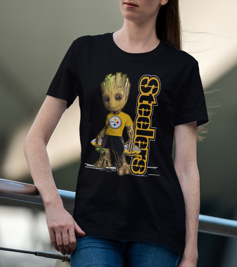 Groot Steelers Pittsburgh Football Fan Character T-Shirt