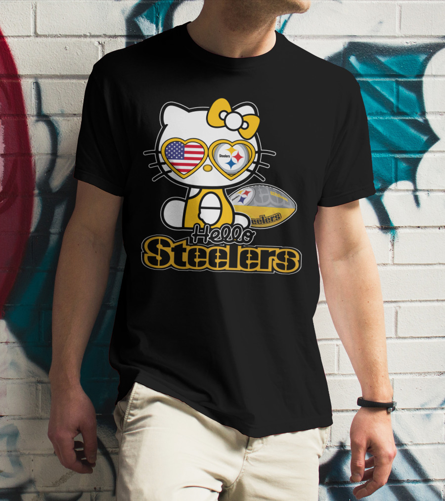 Hello Steelers Hello Kitty Pittsburgh Football T-Shirt