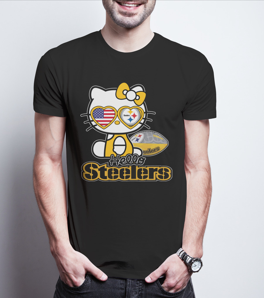 Hello Steelers Hello Kitty Pittsburgh Football T-Shirt