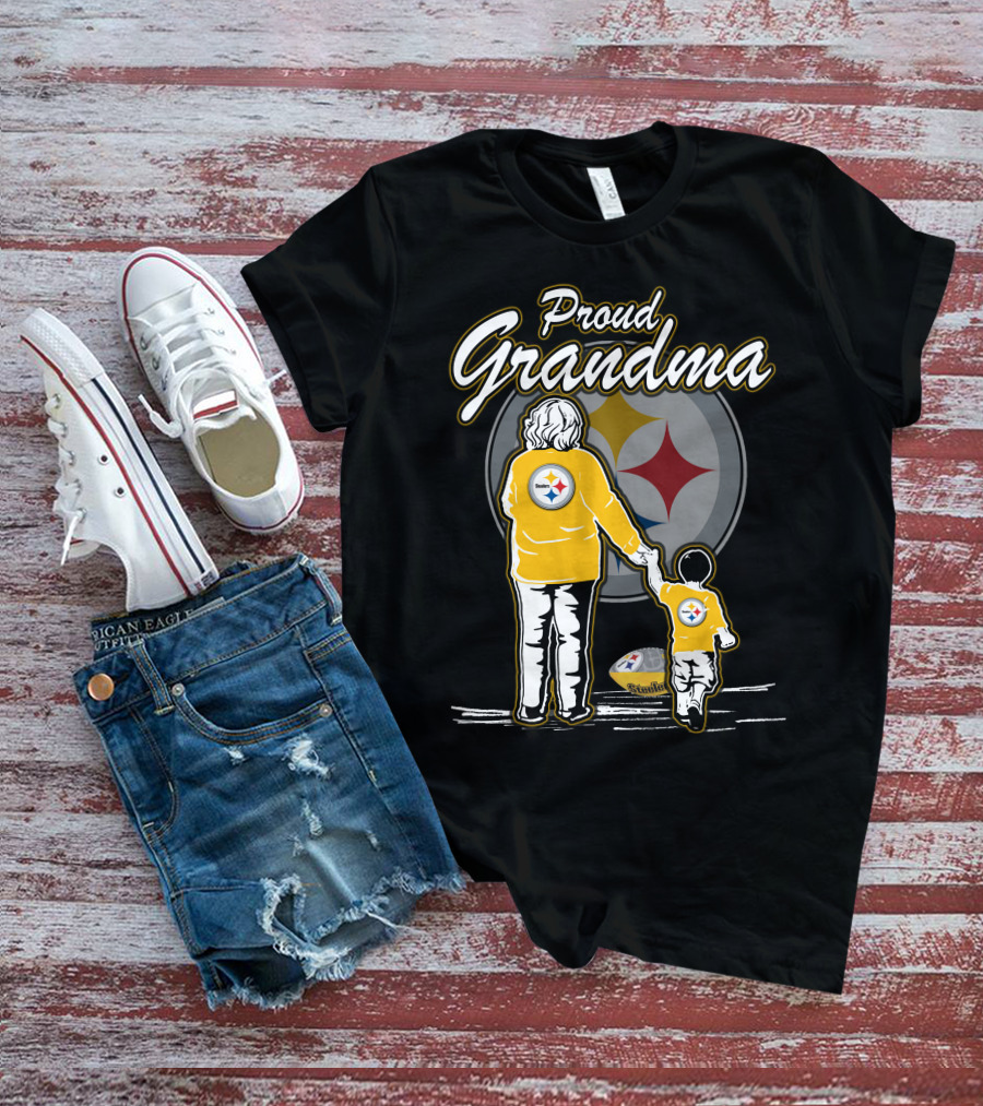 Proud Grandma Pittsburgh Steelers Football Family Fan T-Shirt