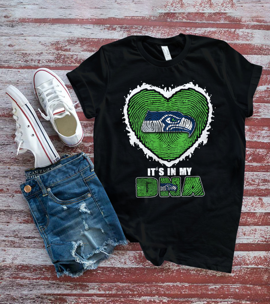 It's In My DNA Seattle Seahawks Heart T-Shirt